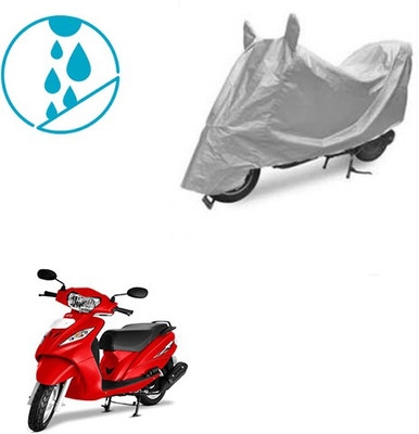 SRENTERPRISES Two Wheeler Cover for TVS(Wego, Silver)
