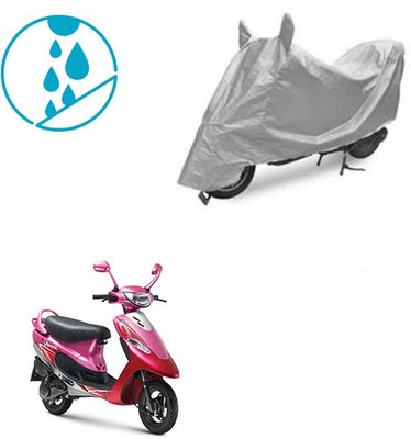 SRENTERPRISES Two Wheeler Cover for TVS(Scooty Pep+, Silver)