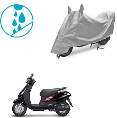 SRENTERPRISES Two Wheeler Cover for Suzuki(Swish, Silver)