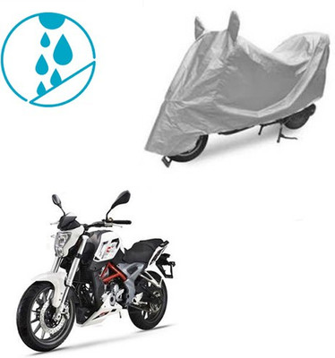 SRENTERPRISES Two Wheeler Cover for DSK Benelli(TNT 25, Silver)