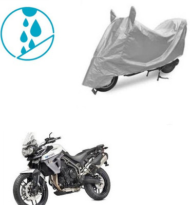 SRENTERPRISES Two Wheeler Cover for Triumph(Tiger 800 XR, Silver)