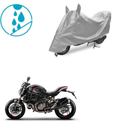SRENTERPRISES Two Wheeler Cover for Ducati(Monster 82, Silver)