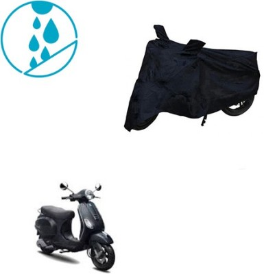 SRENTERPRISES Two Wheeler Cover for Piaggio(Vespa LX, Black)