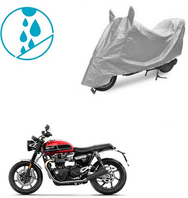 SRENTERPRISES Two Wheeler Cover for Triumph(Twin, Silver)