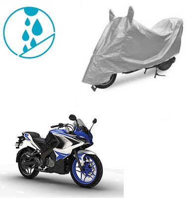 SRENTERPRISES Two Wheeler Cover for Bajaj(Pulsar RS 200, Silver)