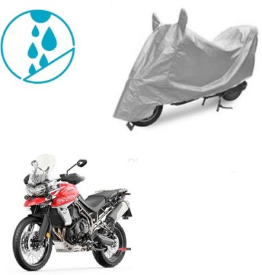 SRENTERPRISES Two Wheeler Cover for Triumph(Tiger 800 XCA, Silver)