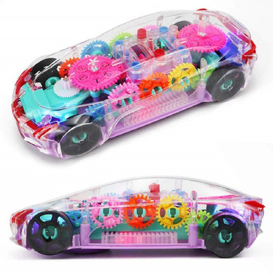 WiseWalker Kids Toy 3D Concept Car 360 Degree Rotating Transparent with 3D Flashing Led Light Music for Kids Electric Battery Operated Cars Toys for Children Kids Toys(Mu