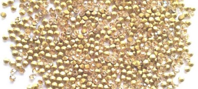 Atifa embroidery material 12ss/3mm Golden Shadow Rhinestone,pointed back crystal glass stone for hand embroidery,decoration,craft and jewellery making(1440 pieces)