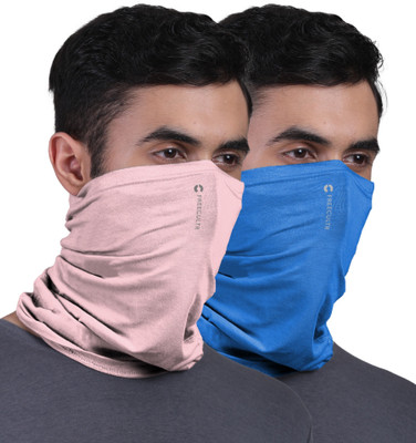 FREECULTR Unisex Anti Microbial Super Soft & Comfort Fit, Breathable Multipurpose Headband, Face Mask for Dust Protection Men Solid Bandana(Pack of 2)