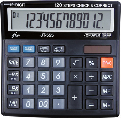 jito JT-555 GST & Tax 120 steps Check and Correct 1 Year Warranty Basic  Calculator(12 Digit)