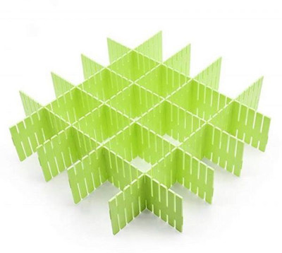 SEASPIRIT Adjustable Plastic Drawer Divider Partition ( Set Of 12) Drawer Divider(Plastic)