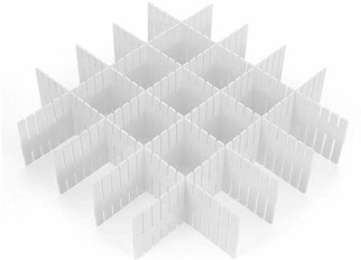 SEASPIRIT Adjustable Stretchable Interlocking Drawer Clapboard Divider/Grid Closet Sorting Partition/Plastic Strips Separators cabinet Storage box organizer ( Set Of 12) Drawer Divider(Plastic)