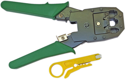 Inditrust Heavy duty 3 in 1 Modular Crimping Tool, Rj45, Rj11 Cat5e/cat6 LAN Cutter Pack of 1pc Manual Crimper