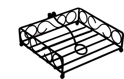 manzees 1 Compartments Wrought Iron Napkin Tissue Holder(Black)