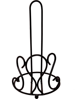 CraftKemp 1 Compartments Wrought Iron Napkin Roll holder(Black)