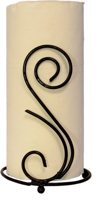 manzees 1 Compartments Wrought Iron Napkin Roll Holder(Black)