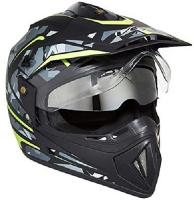 VEGA off road cameo Motorbike Helmet(Black)