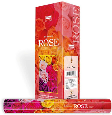 Darshan Rose Incense Stick Rose(20 Units, Set of 6)