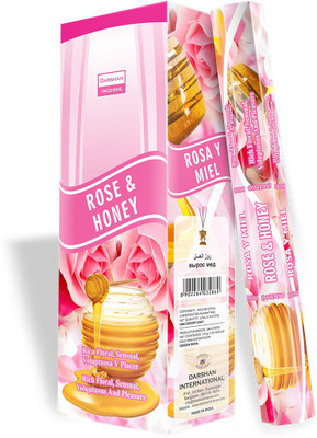 Darshan Rose & Honey Incense Stick Rose & Honey(20 Units, Set of 6)