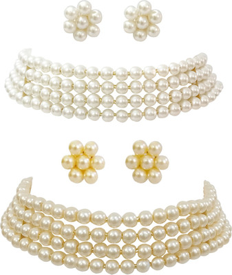 Chrishan Alloy Gold-plated White, Gold Jewellery Set(Pack of 1)