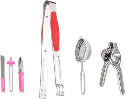 Mayflower Combo Pack of 4 Knife, Lighter Set,Peeler Frying and Serving Tong,Tea Strainer, Lemon Squeezer Combo Pack of 4 Knife, Lighter Set,Peeler Frying and Serving Tong,Tea Strainer, Lemon Squeezer Kitchen Tool Set