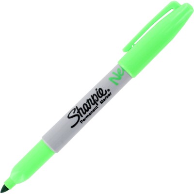 Sharpie Neon Permanent Marker, Neon green Ink, Pack of 1(Set of 1, Green)