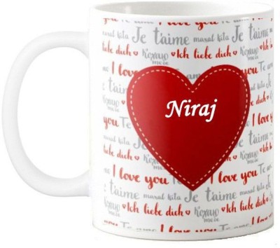 GNS I Love You Niraj Romantic Wish 98 Ceramic Coffee Mug(330 ml)