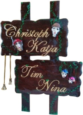 Nimroo Creations Wooden Home Name Plate(Brown)