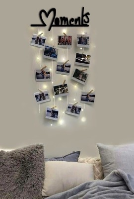 VAH Wood Wall Photo Frame(Black, 16 Photo(s), With LED Light)