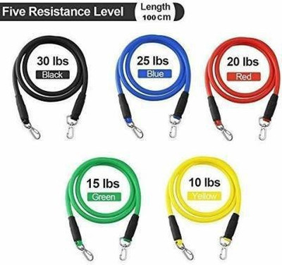Shopeleven Resistance Exercise Bands Include 5 Different Levels for Men and Women toning tube Resistance Tube(Multicolor)