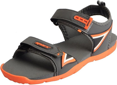 Sparx SS 473 Men Sandals(Grey, Orange , 6)