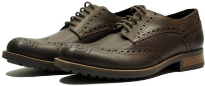 HX London Lace-up Brogues For Men(Brown , 8)