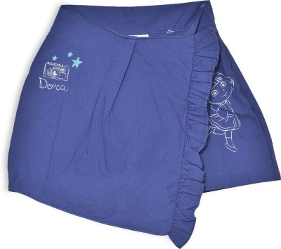 Dora By Toothless Solid Girls Divided Blue Skirt