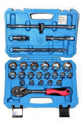 TAPARIA 1/2 SQ DRIVE SOCKET SET OF 19 PCS SOCKET AND 5 PCS ACCESSORIES Socket Set(Pack of 1)