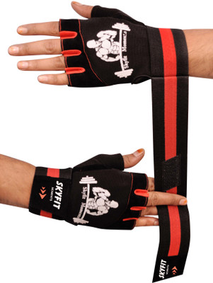 VELLY FIVE Gym Sports and Workout Gloves Gym & Fitness Gloves(RED & BLACK)