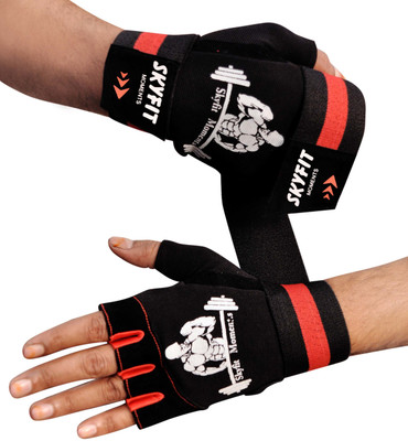 VELLY FIVE Gym Sports and Workout Exercise Gloves Gym & Fitness Gloves(Red, Black)