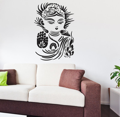 WALLDECORS 60.96 cm BUDDHA IMAGE Self Adhesive Sticker(Pack of 1)