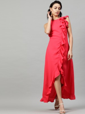 STREET9 Women High Low Red Dress