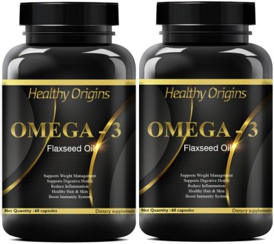 Healthy Origins Flax Seed Oil Capsules | Flax Seed Capsule (Pack Of 2) Ultra(2 x 60 No)