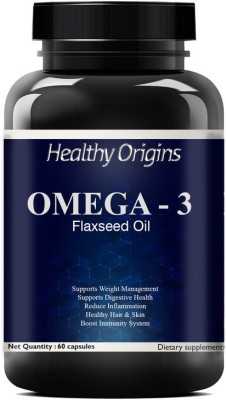 Healthy Origins Flax Seed Oil Capsules | Flax Seed Capsule | Omega 3 Capsule(60 No)