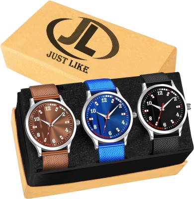 just like 203-204-205 Pack of 3 combo Multi Color Wrist Watch Analog Watch  - For Men