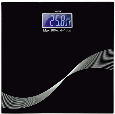 LandVK Heavy Duty Electronic Thick Tempered Glass LCD Display Square Electronic Digital Personal Bathroom Health Body Weight Bathroom Weighing Scale, weight bathroom scale digital, Bathroom Health Body Weight Scales For Body Weight, Weight Scale Digital For Human Body, Weight Machine For Body Weight