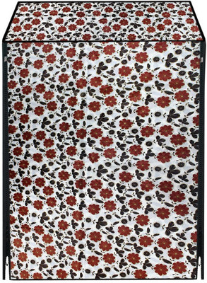 KingMatters Front Loading Washing Machine  Cover(Width: 61 cm, White, Red)