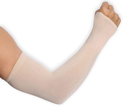 Cozyway Cotton, Nylon Arm Sleeve For Men & Women(Free, Beige)