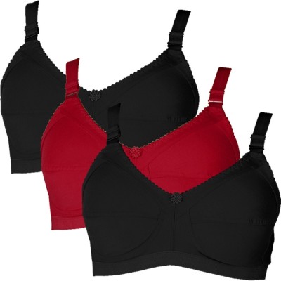 TEENY BOPPER Women Full Coverage Non Padded Bra(Red, Black)