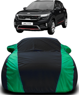 ProRox Car Cover For Kia SELTOS (With Mirror Pockets)(Black, Green)