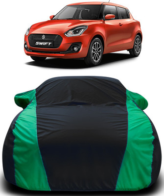 Elegance Car Cover For Maruti Suzuki Swift (With Mirror Pockets)(Black, Green)