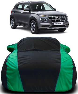 APNEK Car Cover For Hyundai Venue (With Mirror Pockets)(Black, Green)