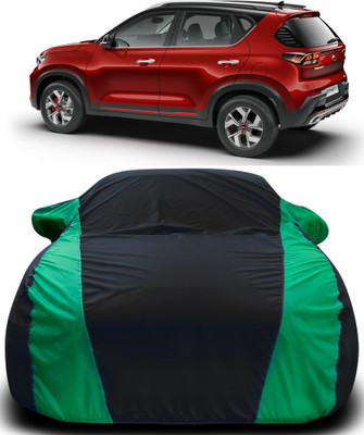 APNEK Car Cover For Kia Sonet (With Mirror Pockets)(Black, Green)