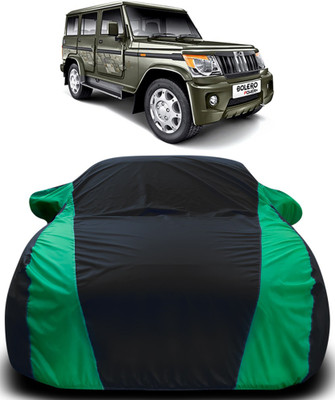 APNEK Car Cover For Mahindra Bolero (With Mirror Pockets)(Black, Green)